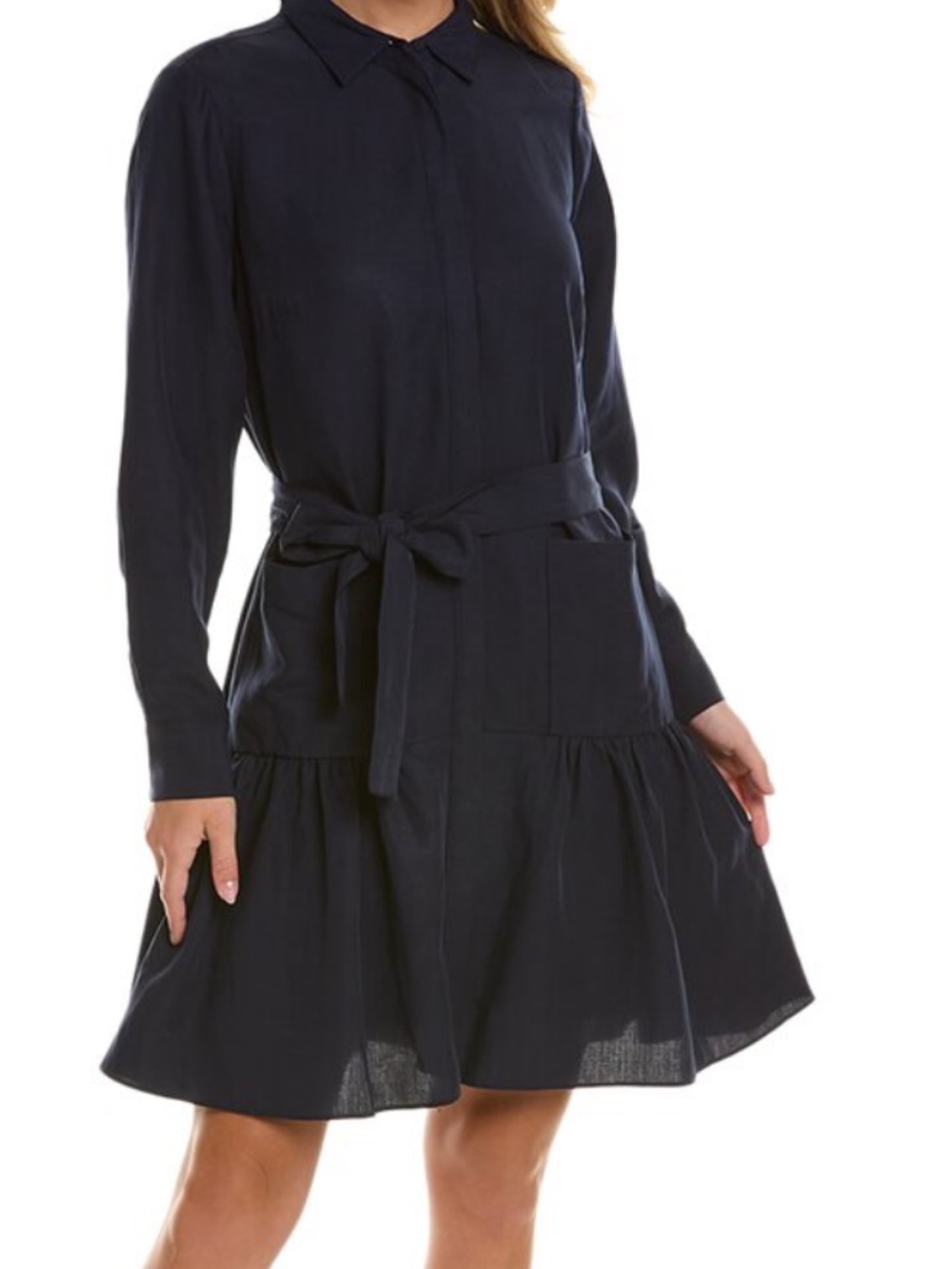 Kobi Halperin Nash Navy Long-Sleeve Shirt Dress